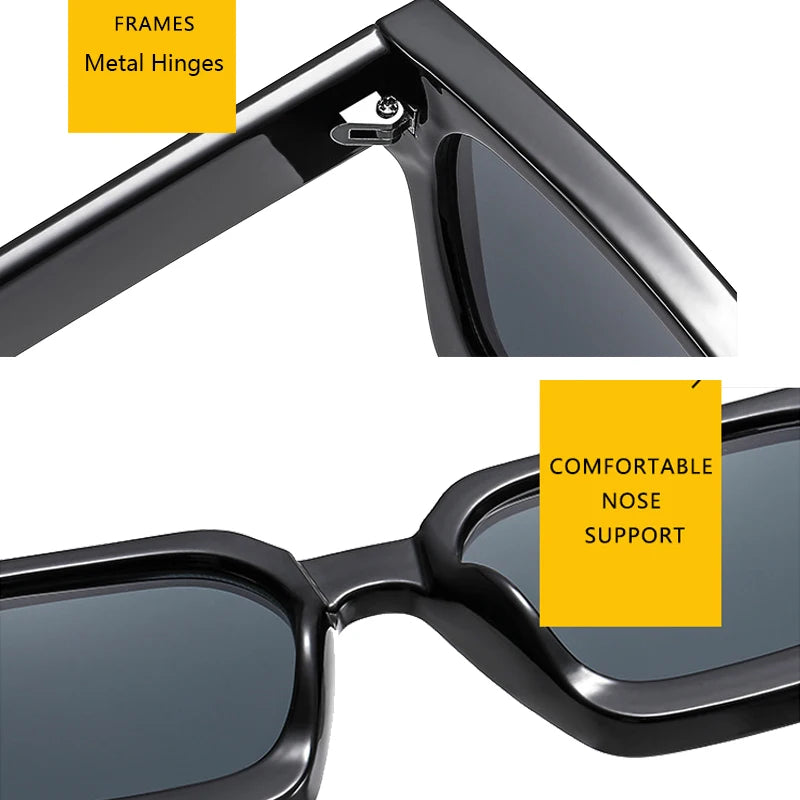 Square Vintage Sunglasses For Men Women
