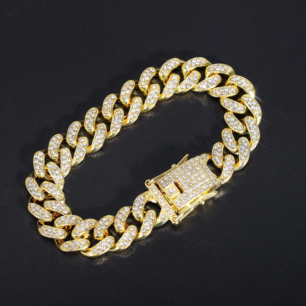 New Hip Hop Shiny Cuban Link Chain Bracelet