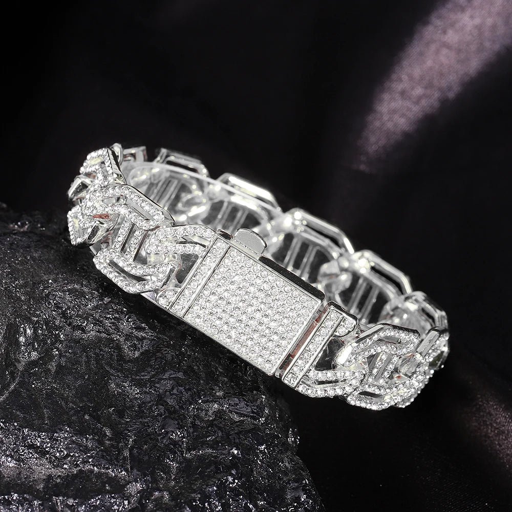 New Hip Hop Shiny Cuban Link Chain Bracelet