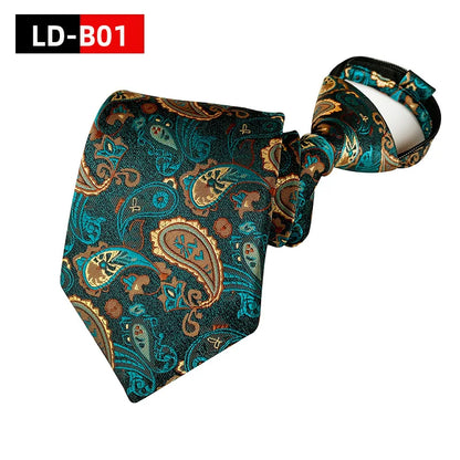 Pre-tied Necktie For Men Women Paisley Style Zipper