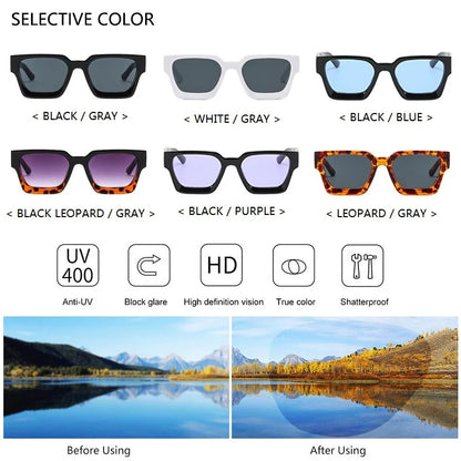 Square Vintage Sunglasses For Men Women