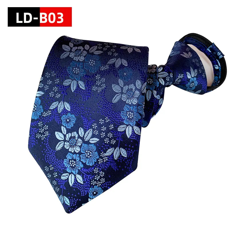 Pre-tied Necktie For Men Women Paisley Style Zipper