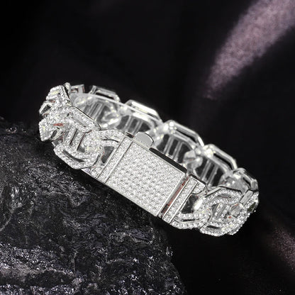 New Hip Hop Shiny Cuban Link Chain Bracelet