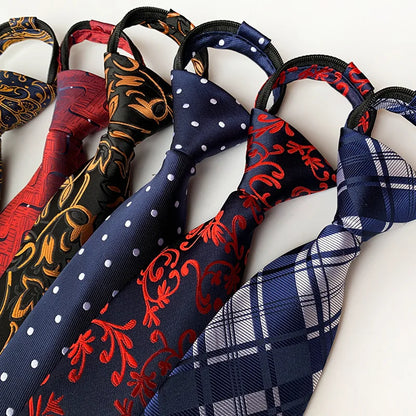 Pre-tied Necktie For Men Women Paisley Style Zipper