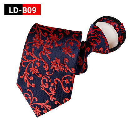 Pre-tied Necktie For Men Women Paisley Style Zipper