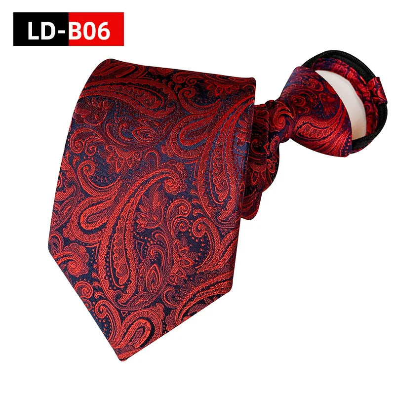 Pre-tied Necktie For Men Women Paisley Style Zipper